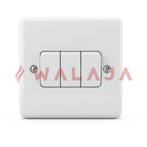 MK K4873WHI - Logic Plus 3 Gang 2 Way Switch (10A, White)