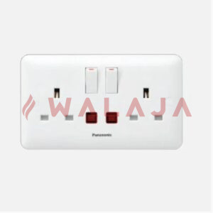 Panasonic Harmony White  -WBC1224- 2G DP Swd 13A Socket outlet W/Neon