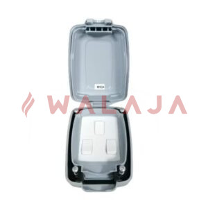 MK Masterseal 86403GRY 10A 3 Gang 2 Way Light Switch, Weatherproof