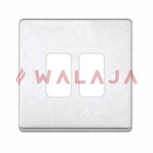 MK Aspect K24332BSS 2 Module Front Plate, Brushed Stainless Steel and K4881BSSB 10A SP Switch Brushed Steel White