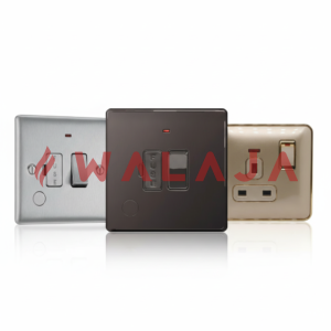 HIMEL ALTIVO SERIES SW & SOCKET - HWDALSFCU - 1 Gang 13A DP Switched Cable Outlet with Indicator & Fuse -GOLD/ METALLIC/ BLACK