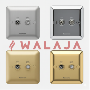 Panasonic Harmony Metal- WBC3820Y-TV + Satellite Socket Outlet- Gold/ Matte Gold/Chrome/Matte Chrome