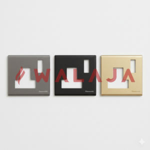 Panasonic Screwless Series –WEB7803SS Matt Silver ,WEB7803YY Matt Gold ,WEB7803BB Matt Black -Plate-1-Gang, For 15A Switched Socket