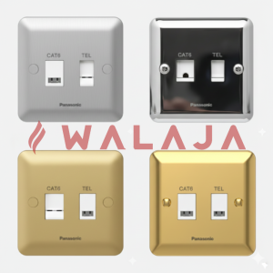 Panasonic Harmony Metal- WBC3878Y-Data Socket RJ45 CAT6 + TEL- Gold/ Matte Gold/Chrome/Matte Chrome