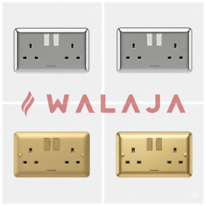 Panasonic Harmony Metal- WBC1222Y-2G DP Swd 13A Socket outlet- Gold/ Matte Gold/Chrome/Matte Chrome