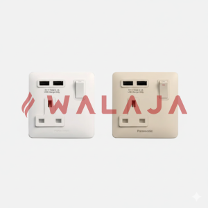 Panasonic Simplus – WSBC1016W & WSBC1016F – 1G DP 13A Socket + 2 Port (3.1A)- White / Beige