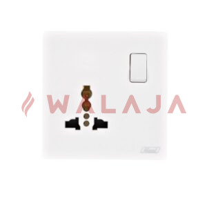 HIMEL ALTIVO SERIES SW & SOCKET - HWDAL3USS - 3 Pin MF switched socket White