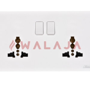 HIMEL ALTIVO SERIES SW & SOCKET - HWDAL2USS - 2 Gang Universal switched socket White