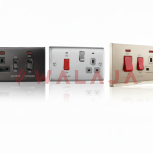 HIMEL ALTIVO SW & SOCKET - HWDALCCU - Cooker Control Unit with 13A Socket & Indicators- GOLD/METALLIC/BLACK