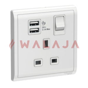 Panasonic Harmony White - WBC1016-1G DP Swd 13A Socket outlet + 2 Port USB 3.1A