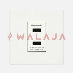 Panasonic BS White Wide – WNBP1072W –2Port USB Charger (7x7)