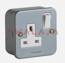 Panasonic Metal Clad  –WMC1212-1G. 13A DP SWITCHED SOCKET 250V METAL CLAD