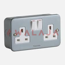 Panasonic Metal Clad  –WMC1222-2G. 13A DP SWITCHED SOCKET 250V METAL CLAD
