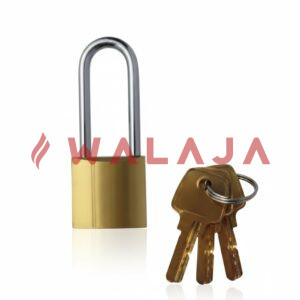 BRASS PADLOCK LONG - 70mm long shackle + 3pc brass computer key