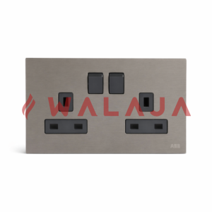ABB Millenium Two Gang BS Double Pole Switched Socket Outlet – AM239147-ST
