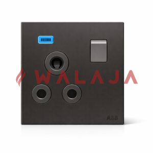 ABB Millenium BS Double Pole Round Pin Switched Socket Outlet with LED – AM23186-SB