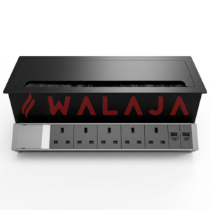 Matt Black Box with 5 × 13A Sockets + 2 × USB A & C