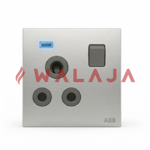 ABB Millenium BS Double Pole Round Pin Switched Socket Outlet with LED – AM23186-ST