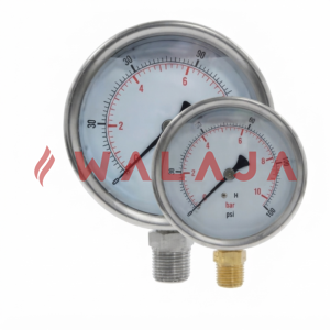 VALVES & PIPE FITTINGS- PRESSURE GAUGE Plastic/Brass/SS Connection: 1/4", 1/2" | Dial: 21/2", 3", 4", 6" Type: Dry/ Liquid Filled